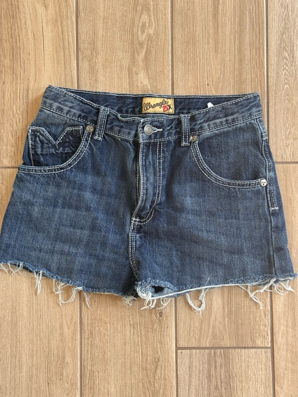 Wrangler Dark Blue Denim Cutoff Shorts